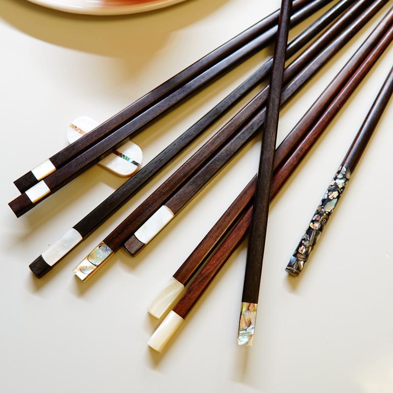 中式日式貝殼實木原木筷長筷無漆酒店樣板間飾品家居餐具用品禮品