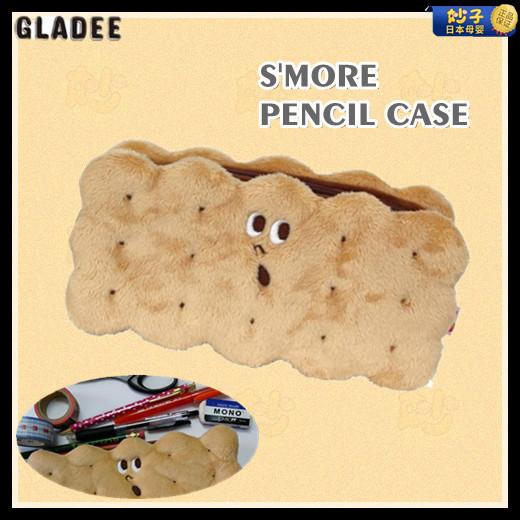現貨歐陽娜娜日本GLADEE餅干筆袋文具盒毛絨化妝包收納包學生禮物